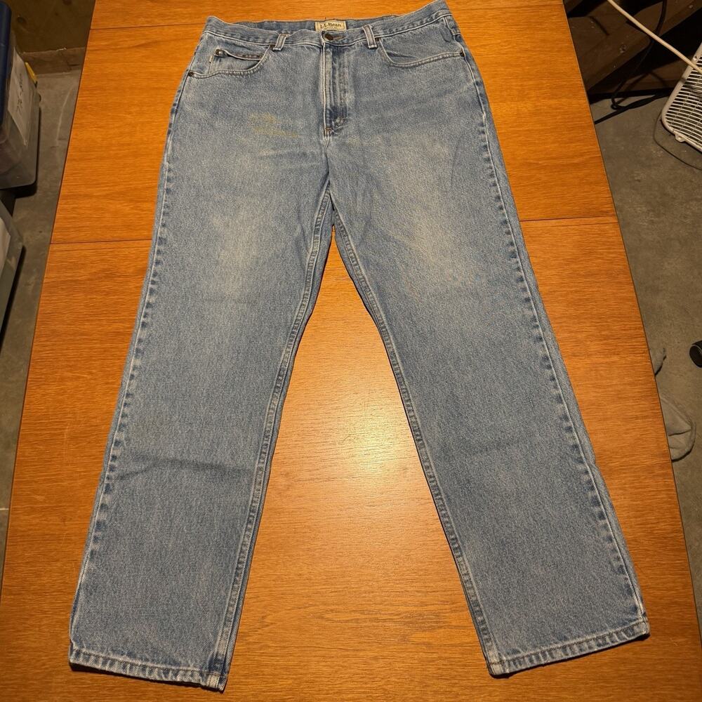 LL Bean Jeans Mens 36x30 Blue Classic Fit Straight Leg Denim 220626 Workwear